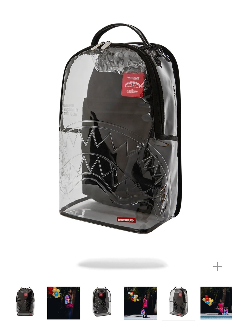 Sprayground SHARK CENTRAL - CLEAR BACKPACK